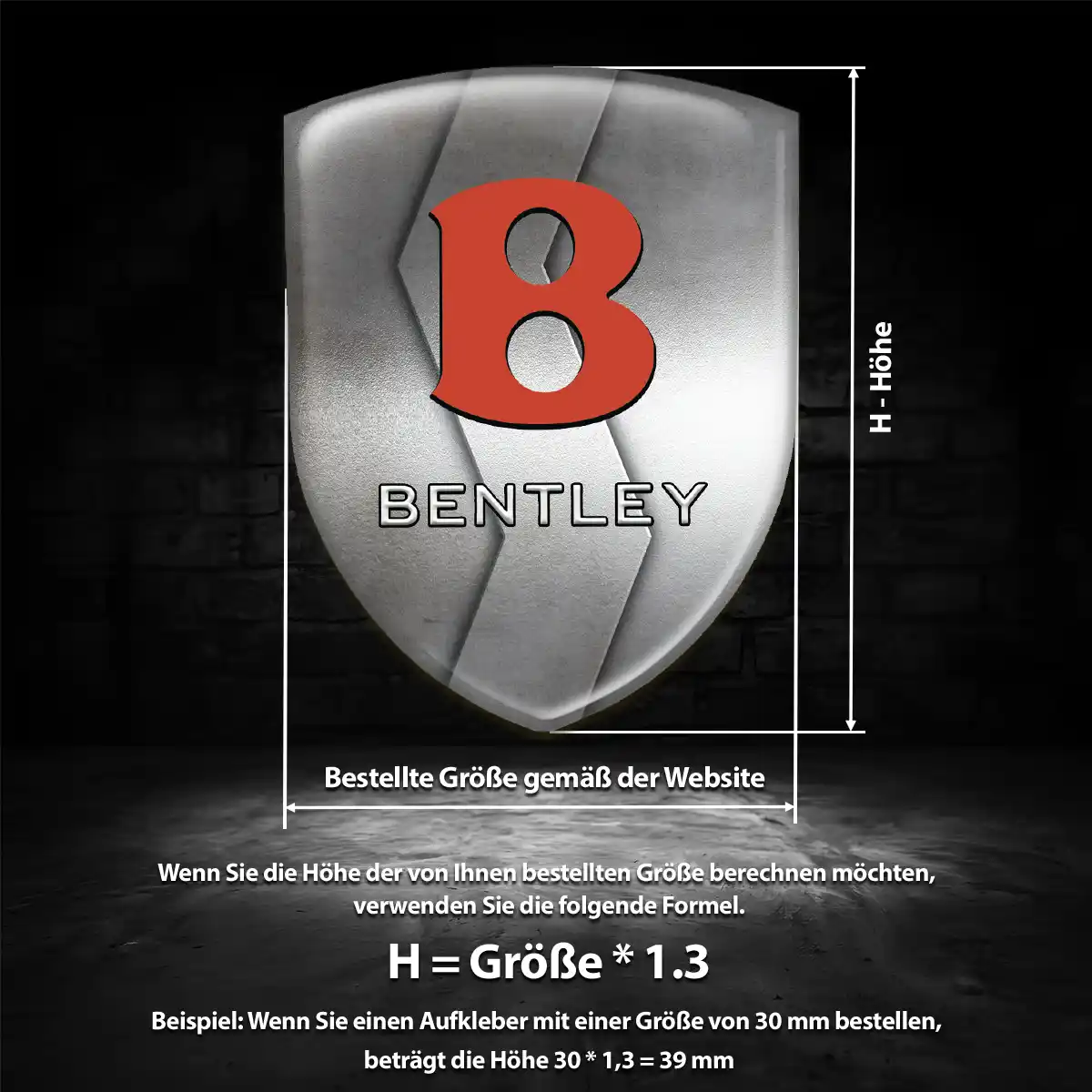 Bentley Aufkleber Wappen Hochwertiges Harz