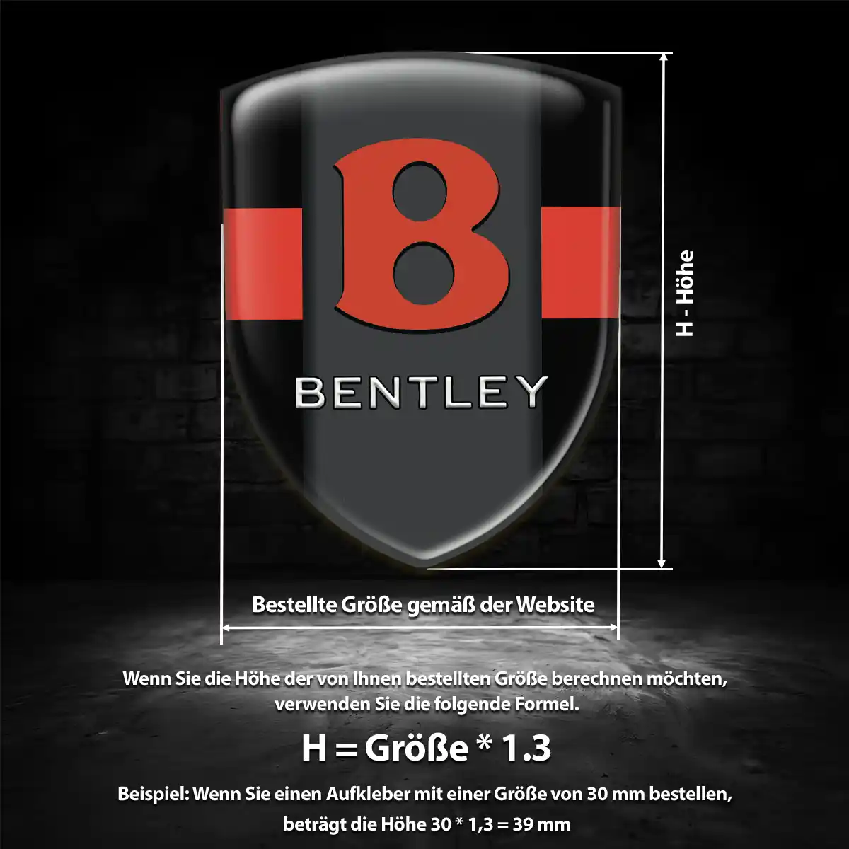 Bentley Aufkleber Wappen Interieurdesign