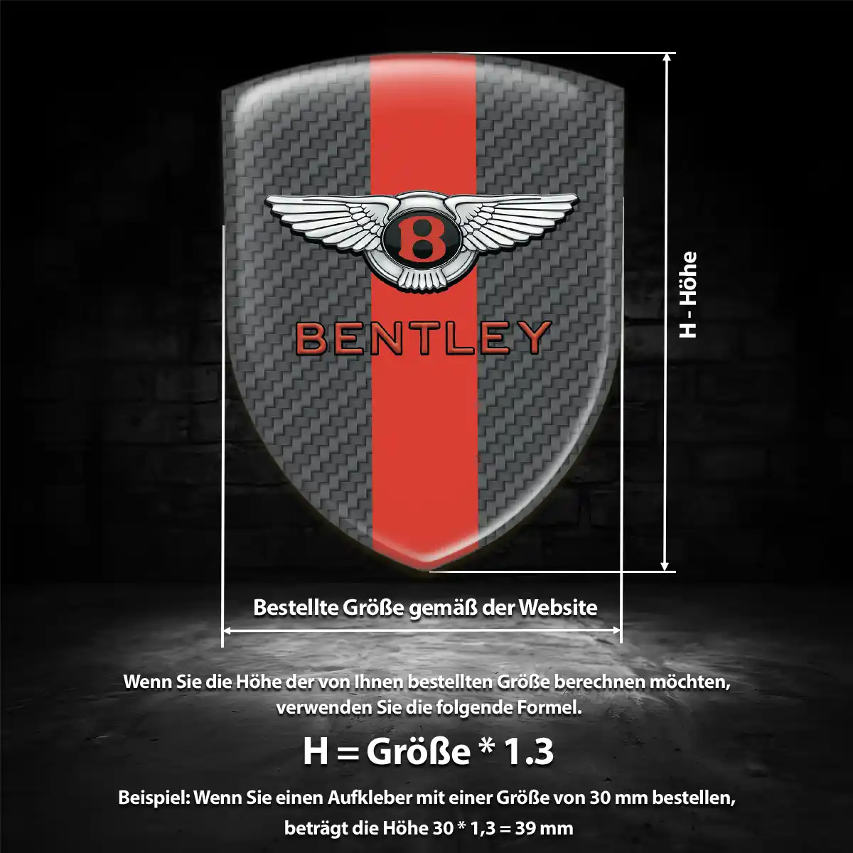 Bentley Aufkleber Wappen Markenedition
