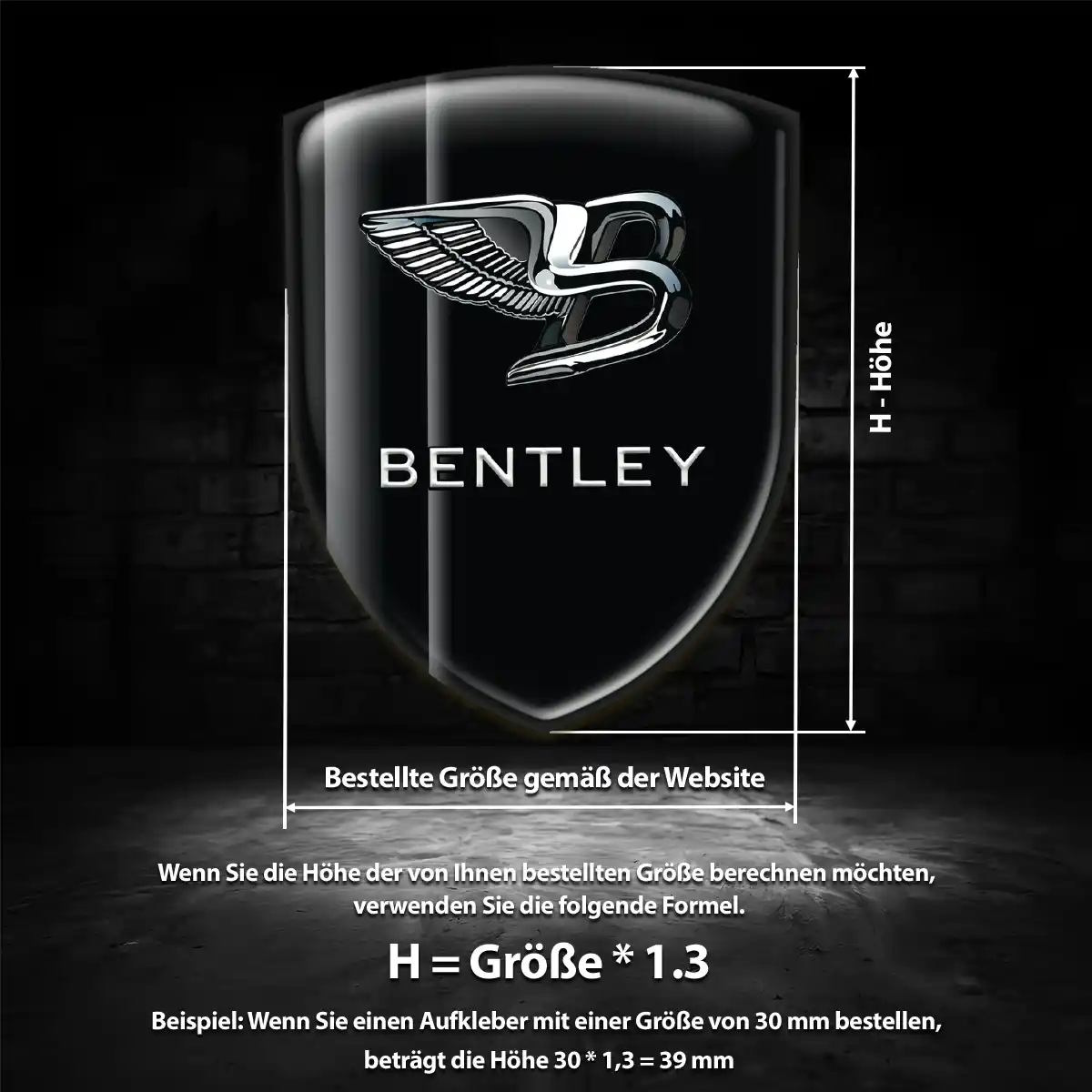 Bentley Aufkleber Wappen Modernes Design