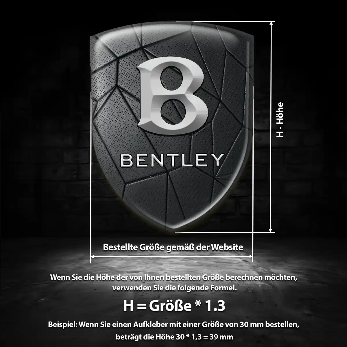 Bentley Aufkleber Wappen Premiumqualität
