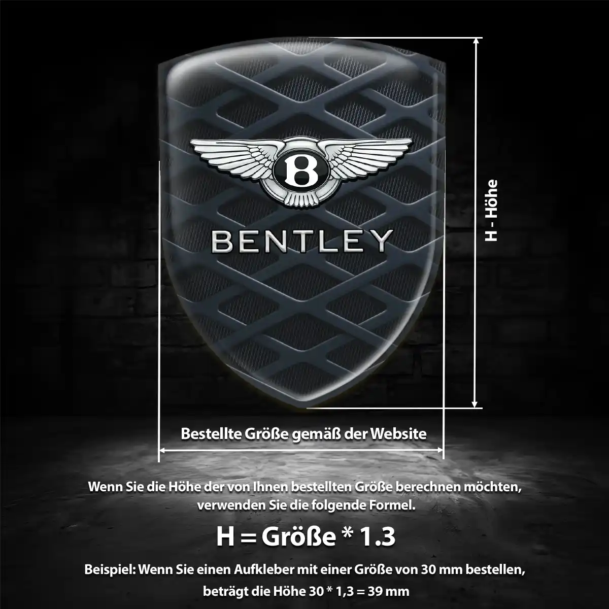 Bentley Aufkleber Wappen Spitzenqualität