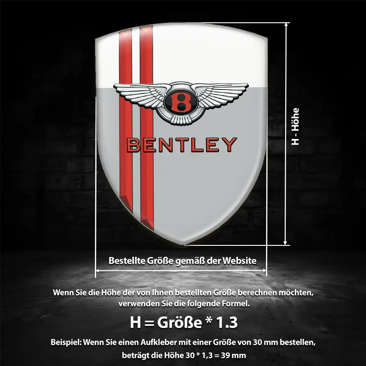 Bentley Aufkleber Wappen Stilvolles Design