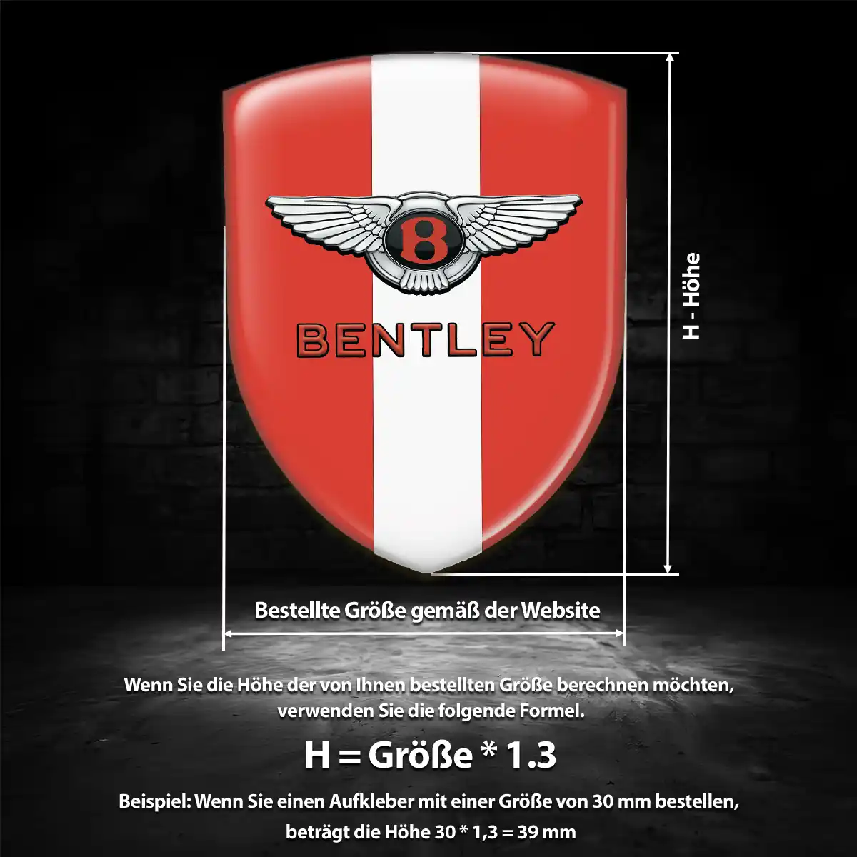 Bentley Emblem Aufkleber Anspruchsvolles Design