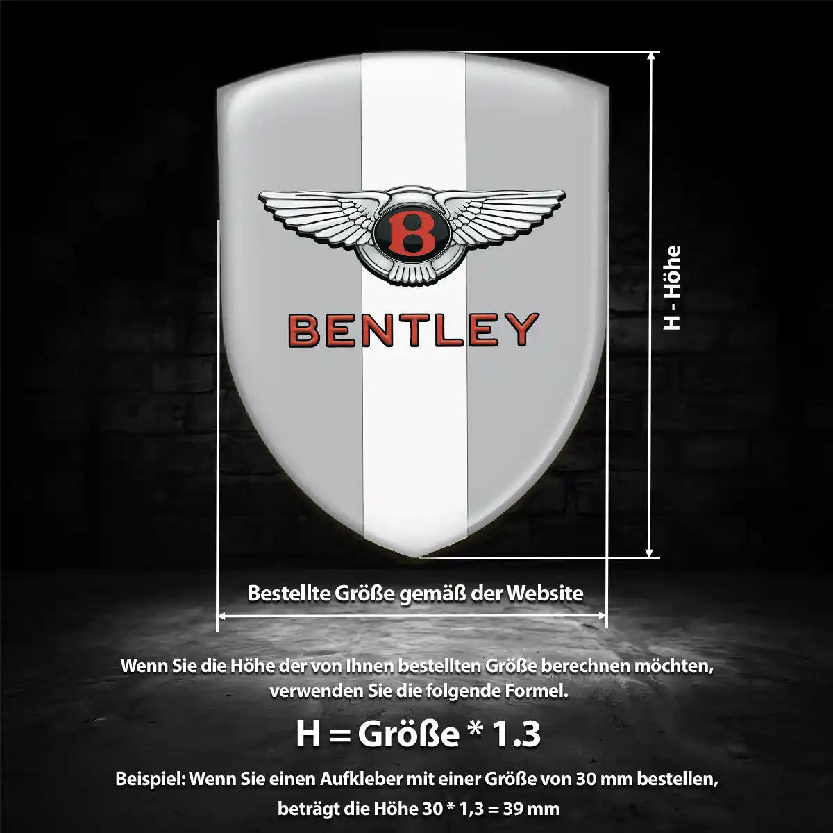 Bentley Emblem Aufkleber Auto Erstklassige Qualität