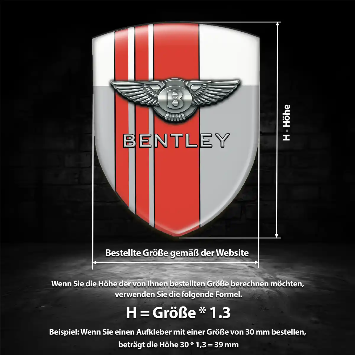 Bentley Emblem Aufkleber Auto Höchste Qualität