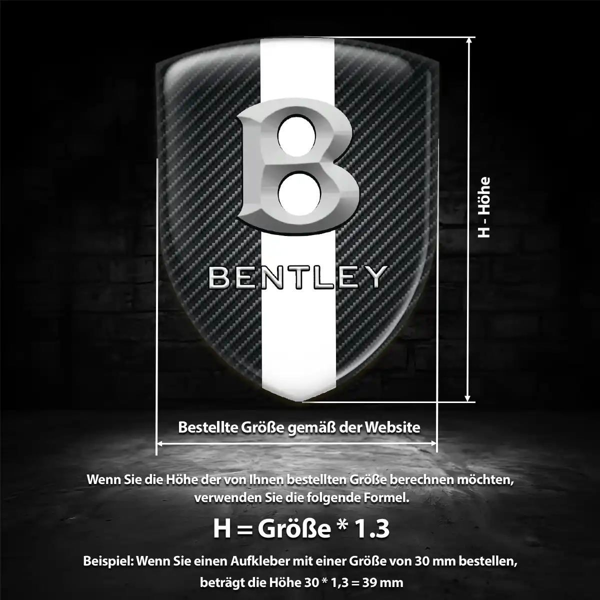 Bentley Emblem Aufkleber Auto Hochwertiges Harz