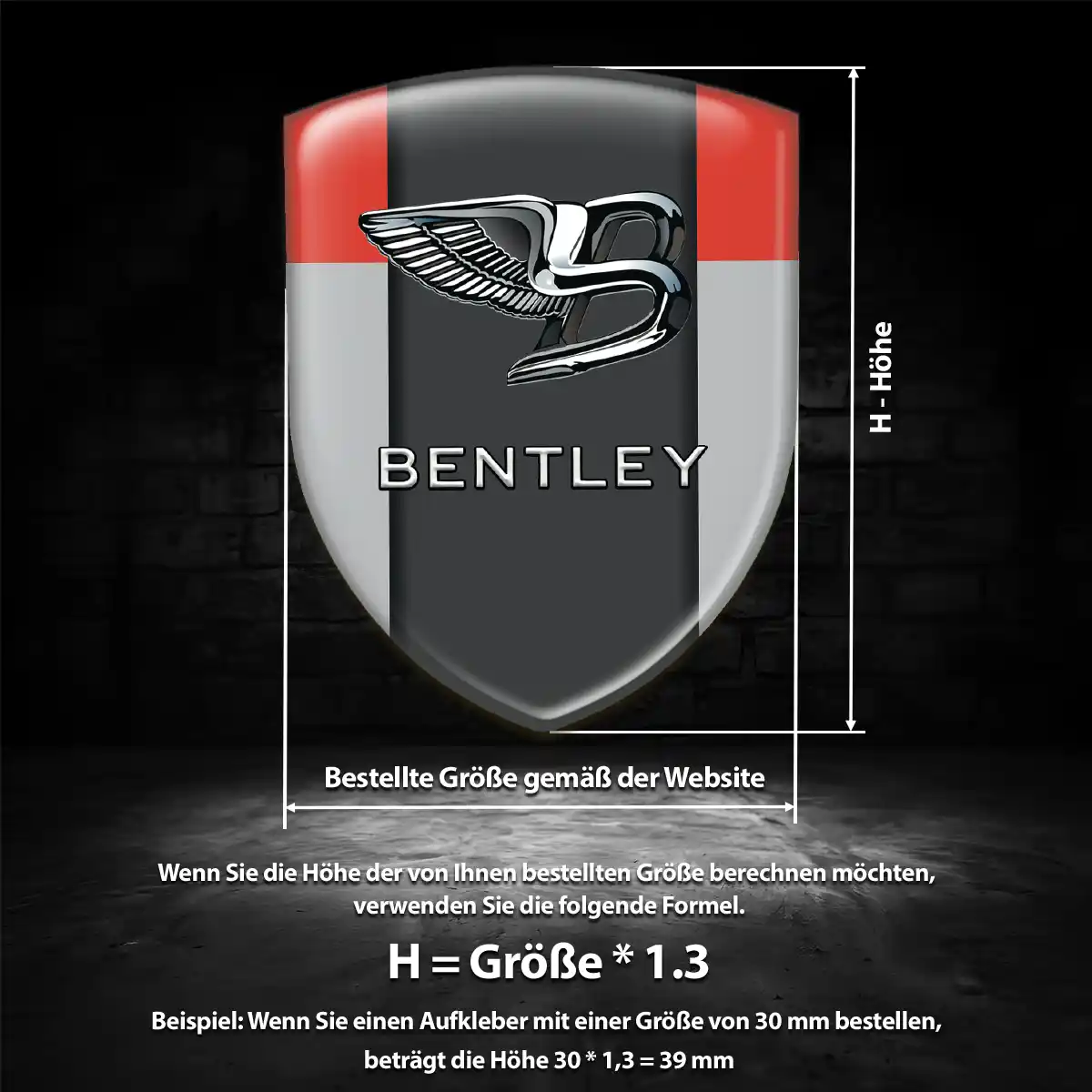 Bentley Emblem Aufkleber Auto Spitzenqualität