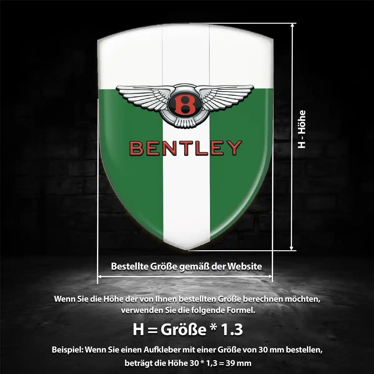Bentley Emblem Aufkleber Erstklassige Qualität