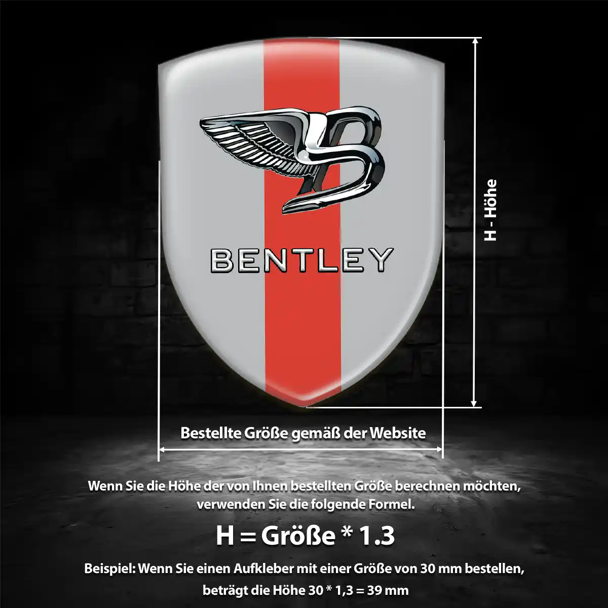 Bentley Emblem Aufkleber Hochwertiges Harz