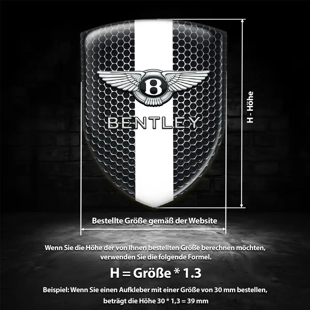 Bentley Emblem Aufkleber Interieurdesign