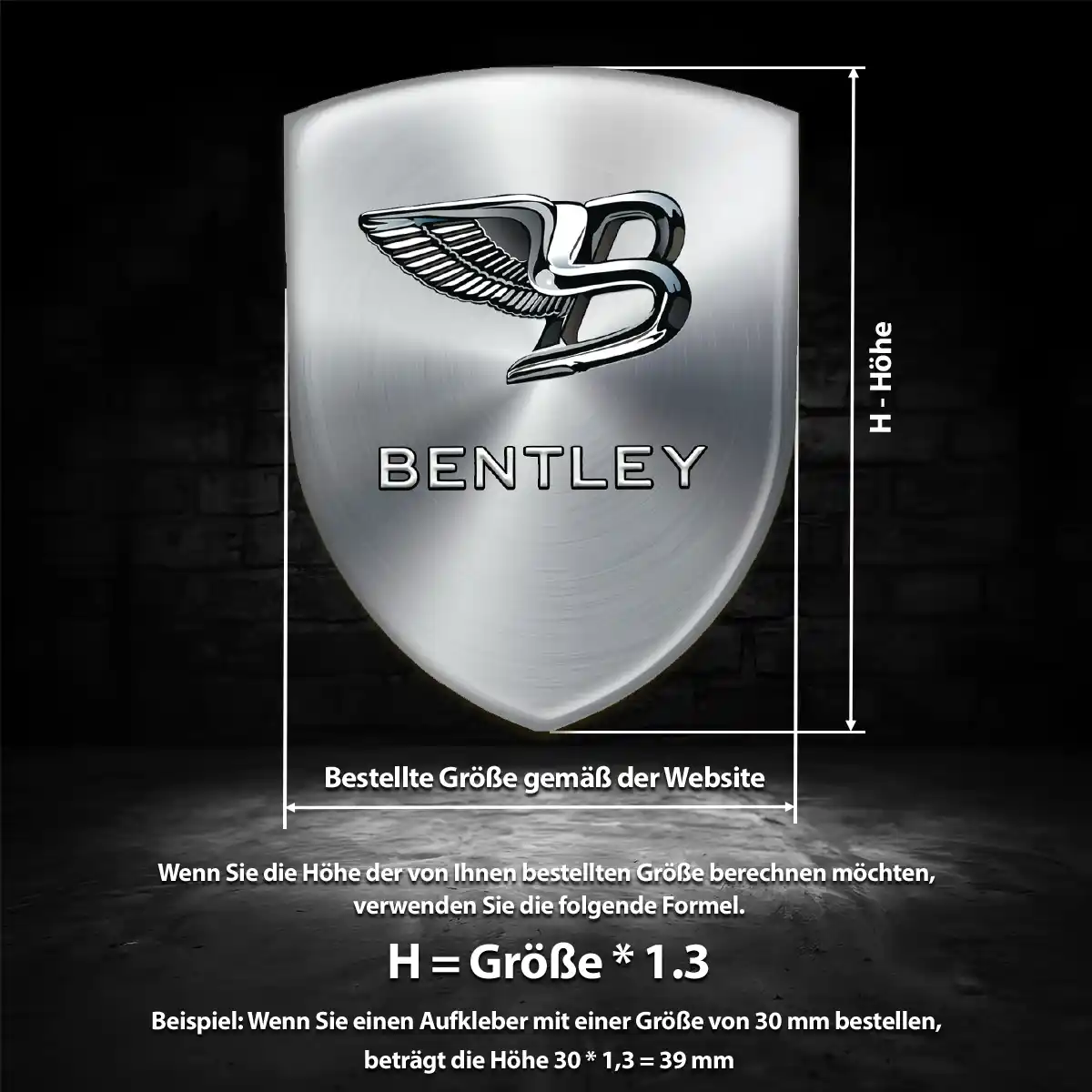 Bentley Emblem Aufkleber Premiumqualität