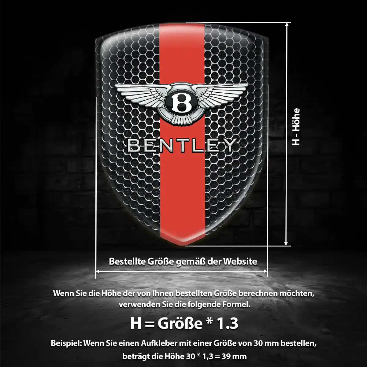 Bentley Emblem Aufkleber Tuningfahrzeug
