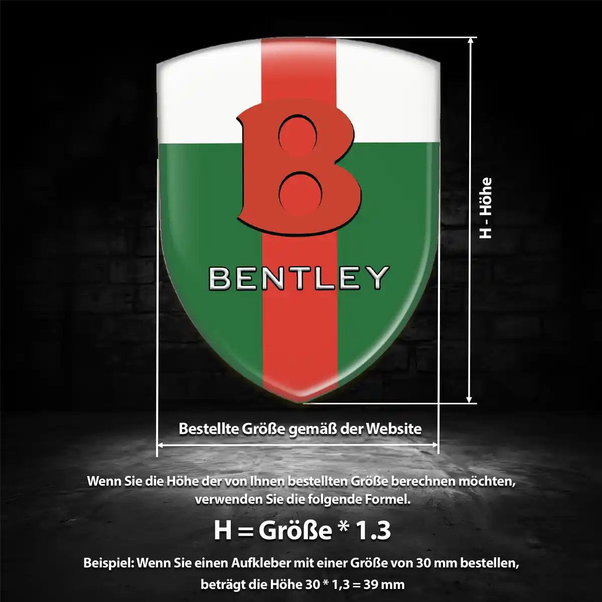 Bentley Emblem Aufkleber Wappen Ausdrucksstarkes Design