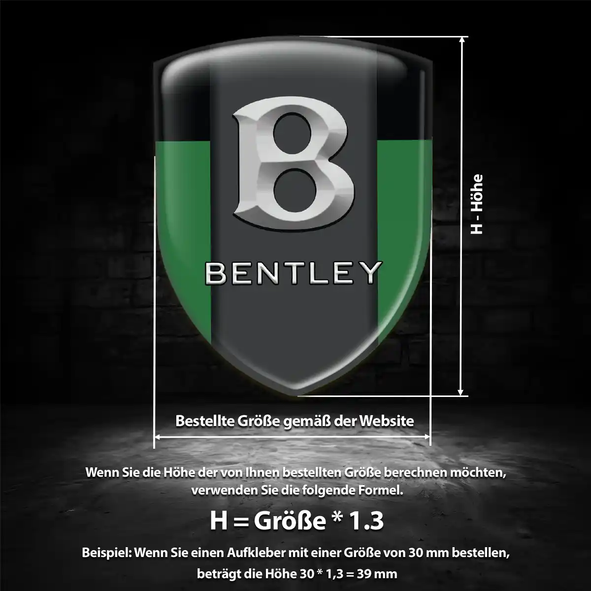 Bentley Emblem Aufkleber Wappen Auto Erstklassige Qualität
