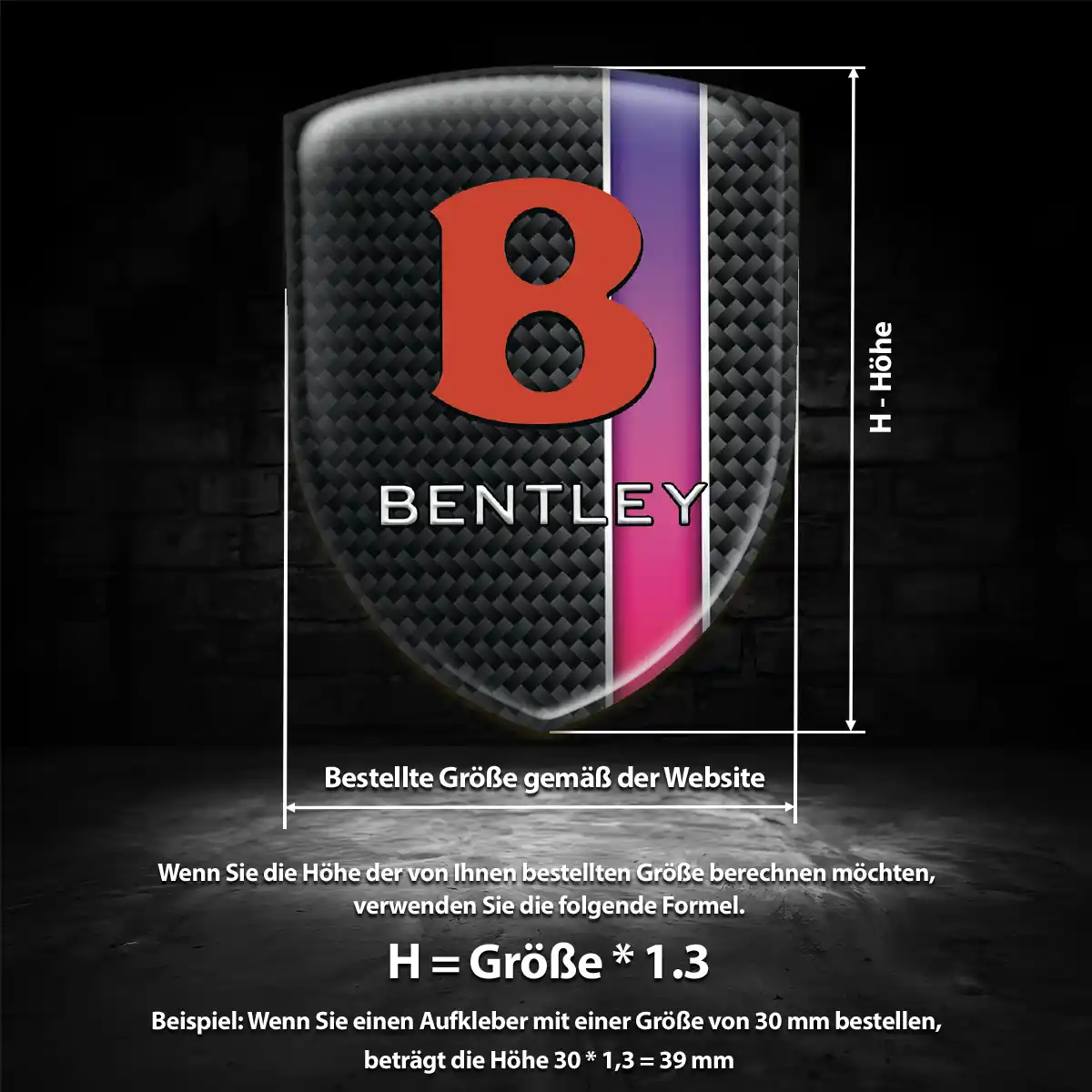 Bentley Emblem Aufkleber Wappen Auto Exterieurdesign