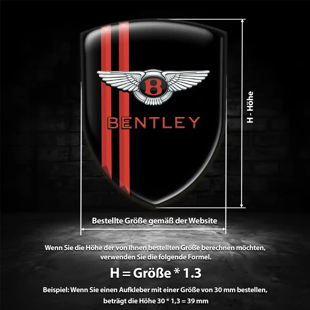 Bentley Emblem Aufkleber Wappen Auto Höchste Qualität