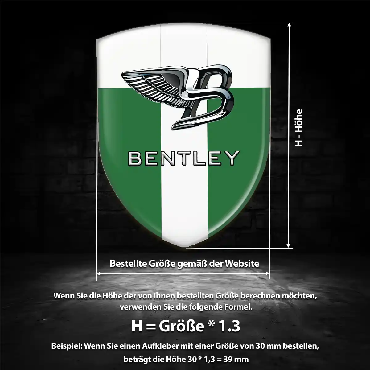 Bentley Emblem Aufkleber Wappen Auto Luxus-Edition