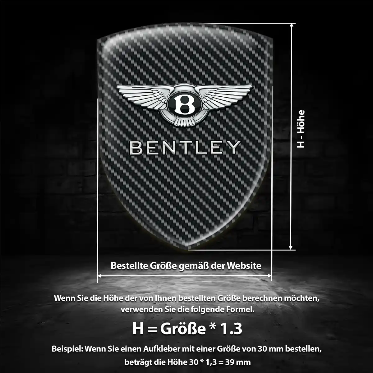 Bentley Emblem Aufkleber Wappen Auto Markenedition