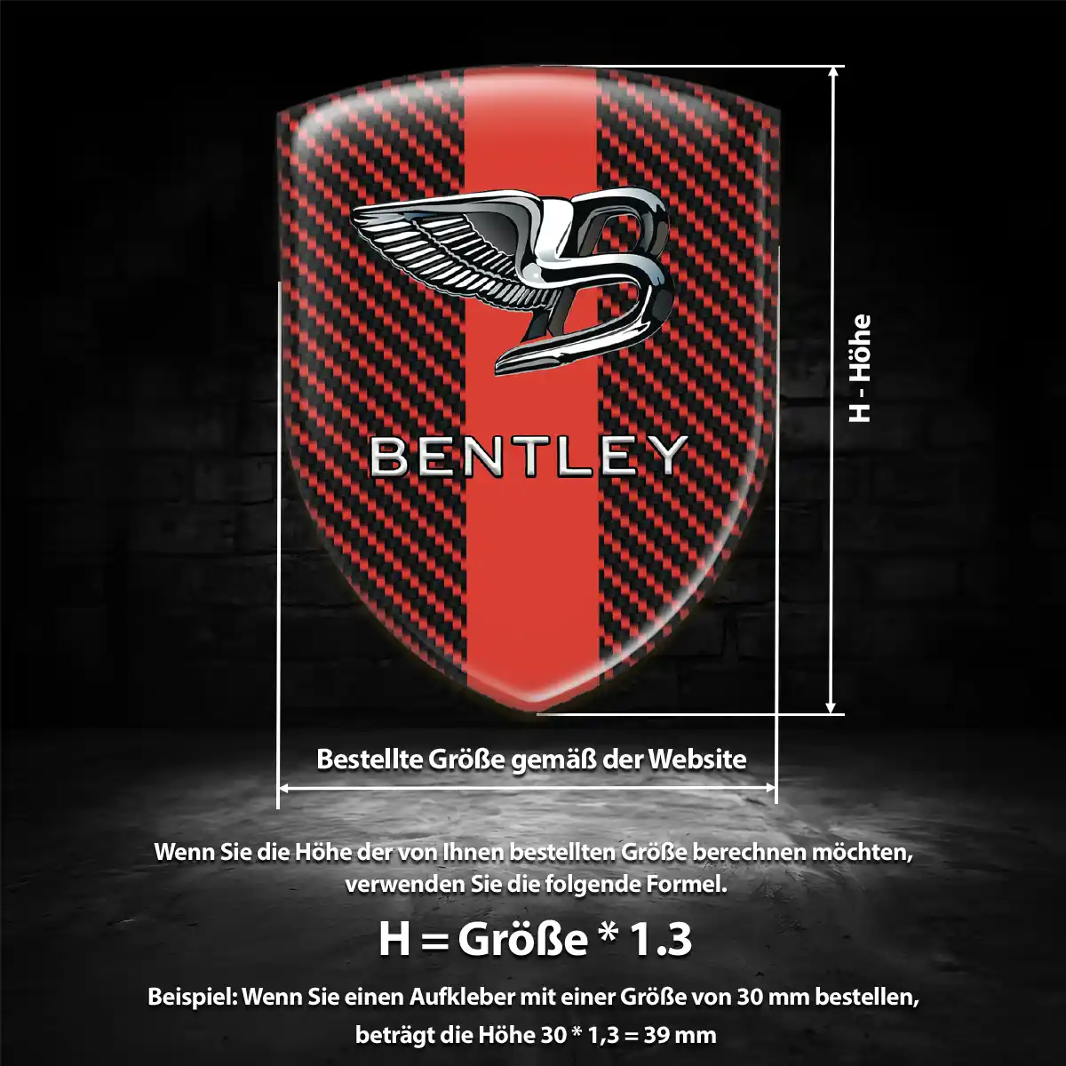 Bentley Emblem Aufkleber Wappen Auto Modernes Design