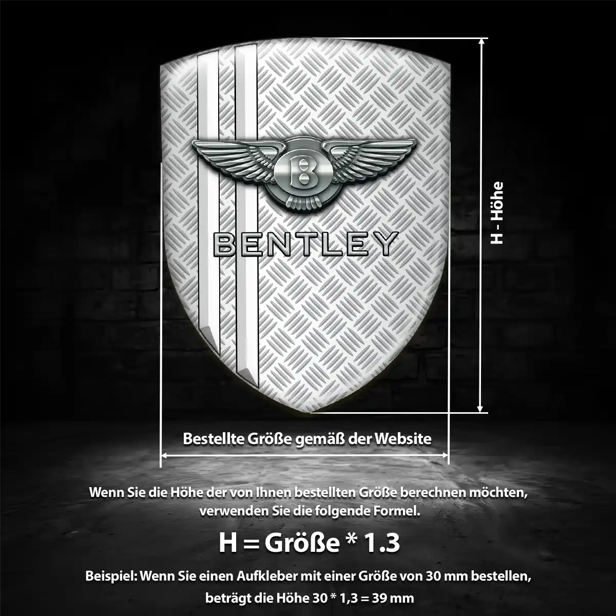 Bentley Emblem Aufkleber Wappen Auto Premiumqualität