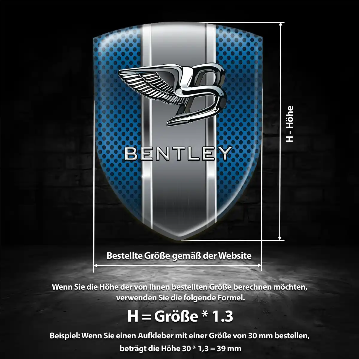 Bentley Emblem Aufkleber Wappen Auto Tuningfahrzeug