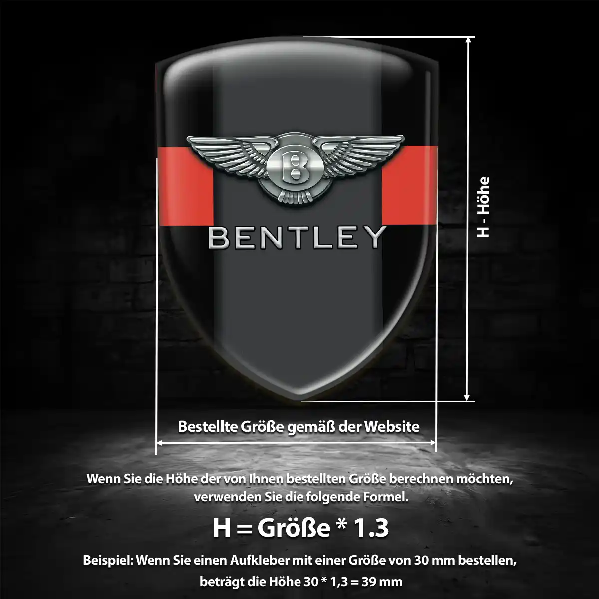 Bentley Emblem Aufkleber Wappen Edles Design