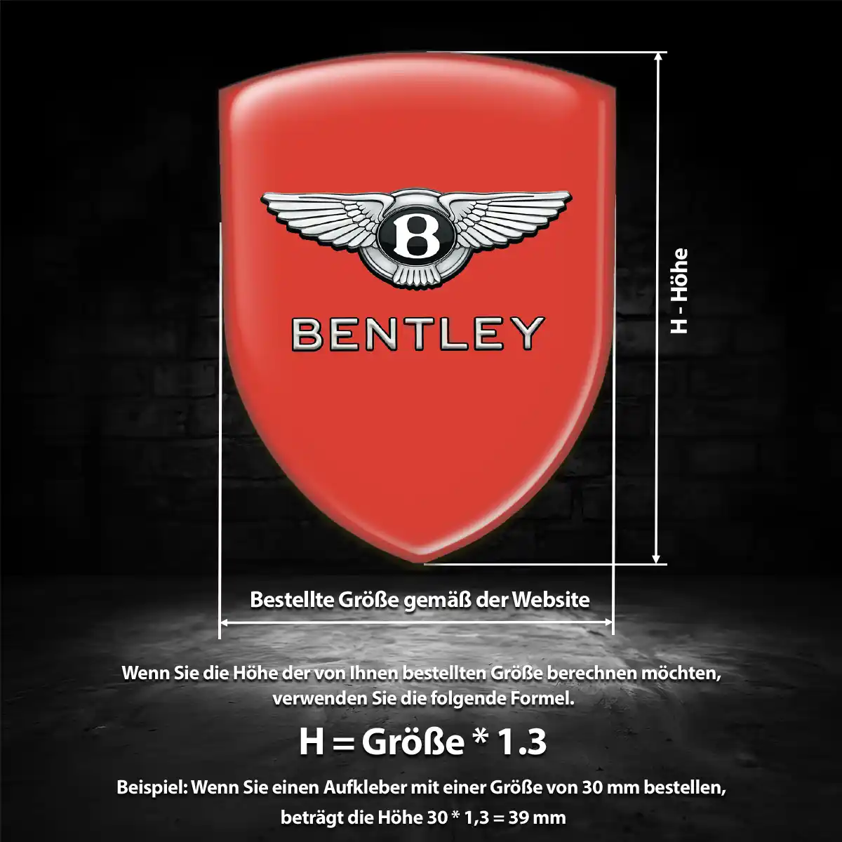 Bentley Emblem Aufkleber Wappen Exterieurdesign