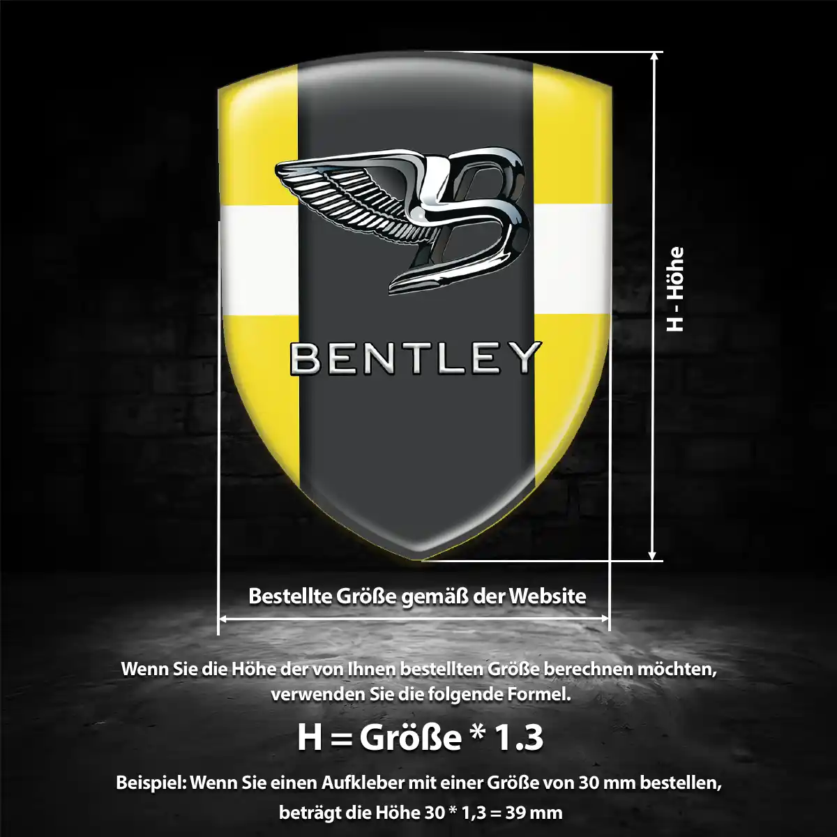 Bentley Emblem Aufkleber Wappen Hohe Qualität