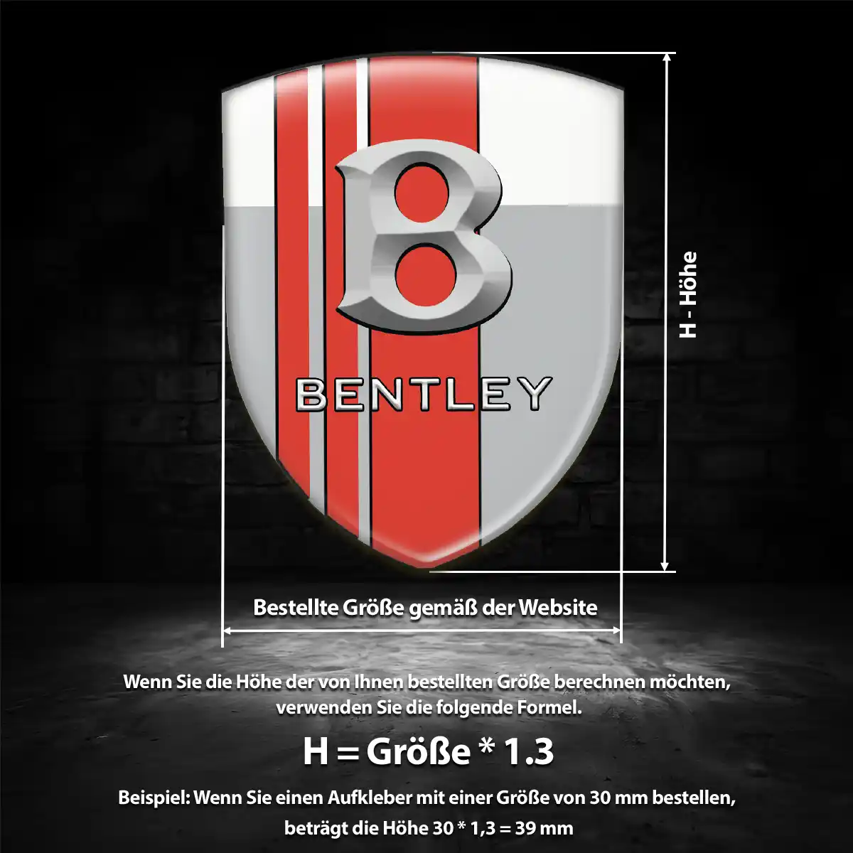 Bentley Emblem Aufkleber Wappen Luxus-Edition