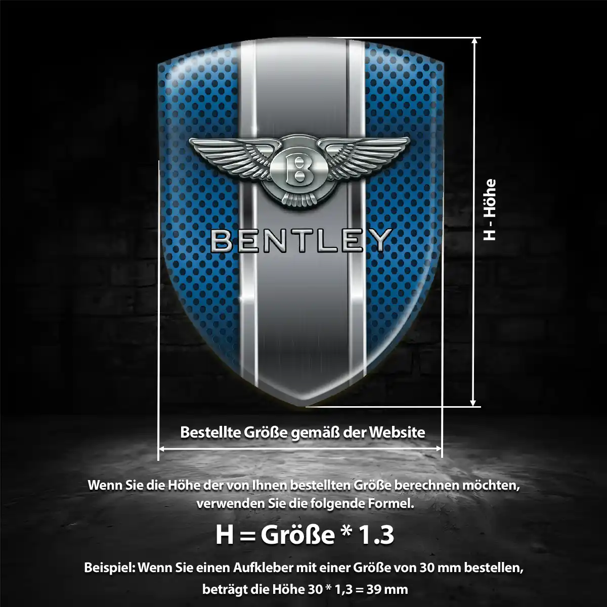 Bentley Emblem Aufkleber Wappen Modernes Design