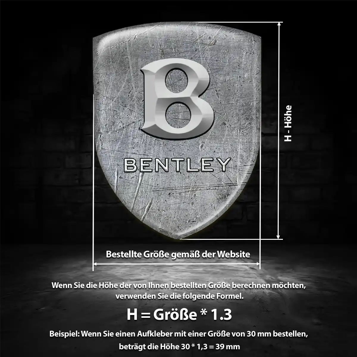 Bentley Emblem Aufkleber Wappen Premium-Edition