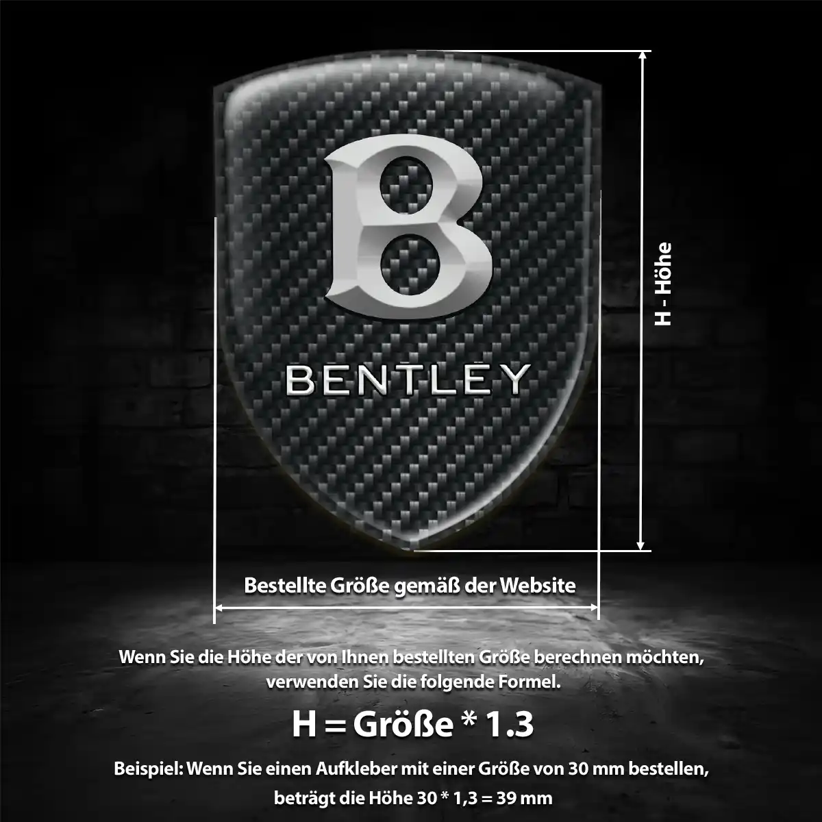 Bentley Emblem Aufkleber Wappen Spitzenqualität