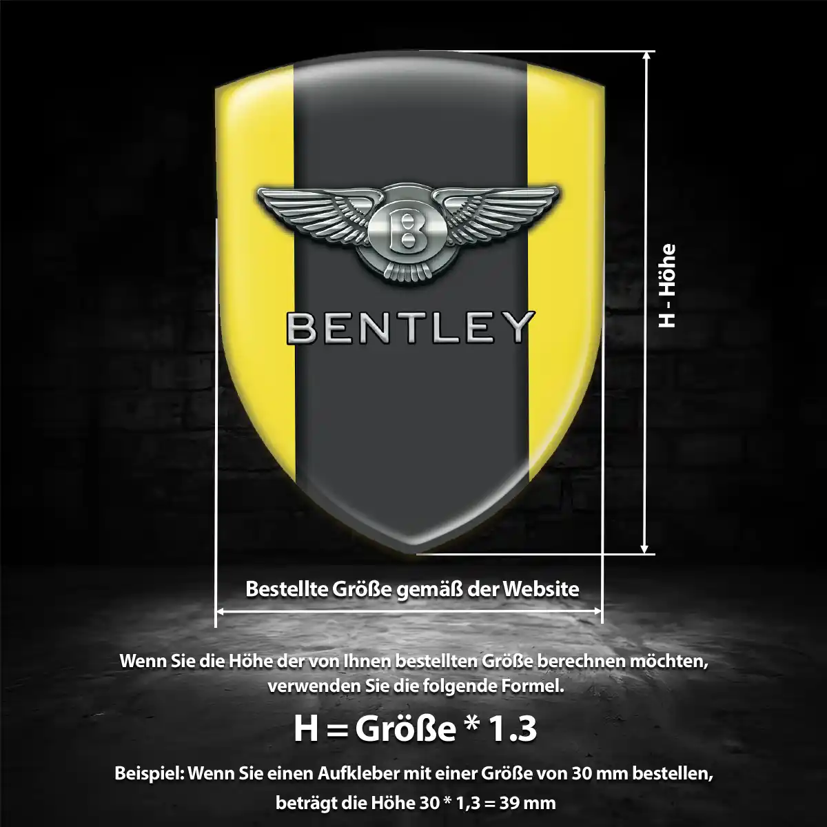Bentley Emblem Aufkleber Wappen Stilvolles Design