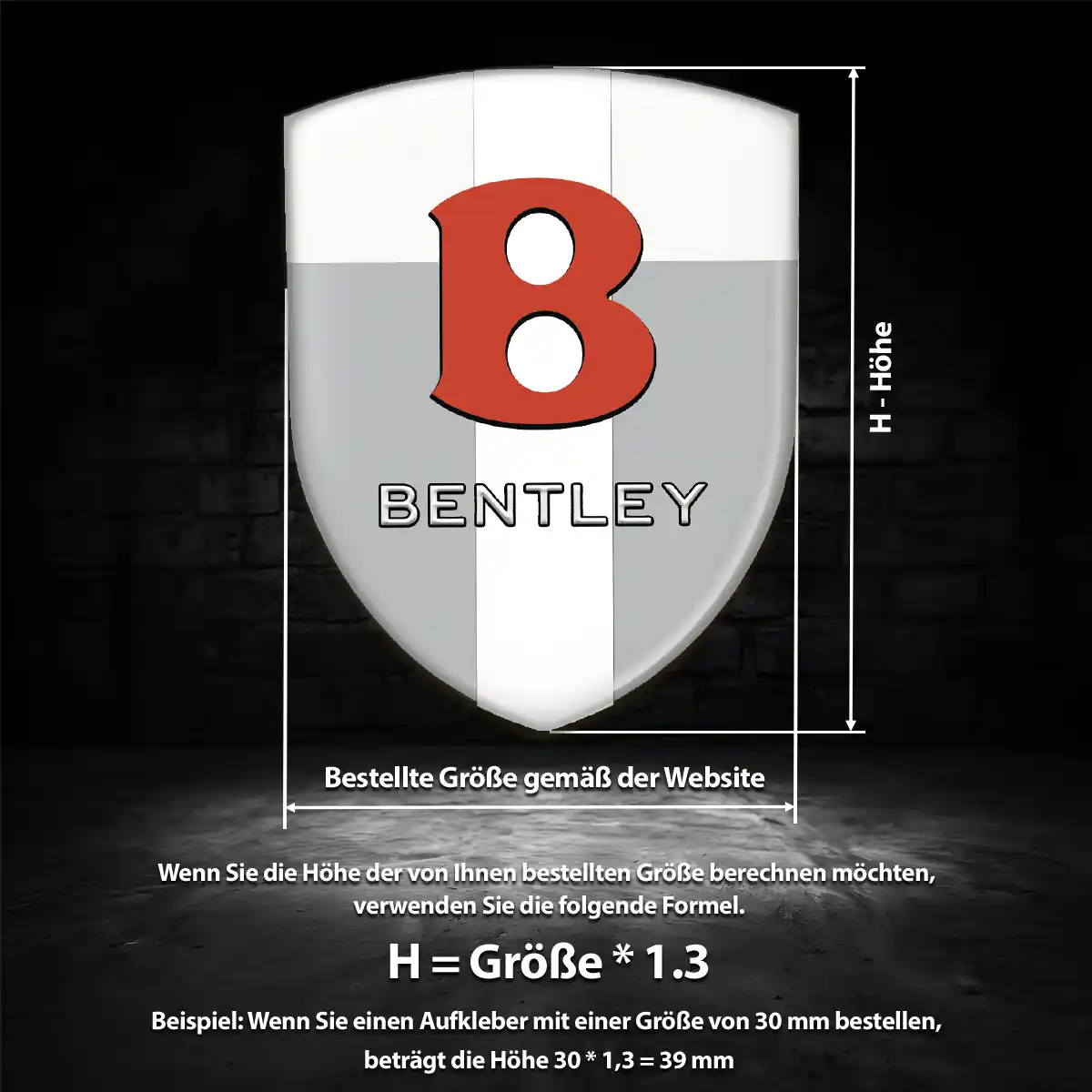 Bentley Emblem Wappen Aufkleber Anspruchsvolles Design