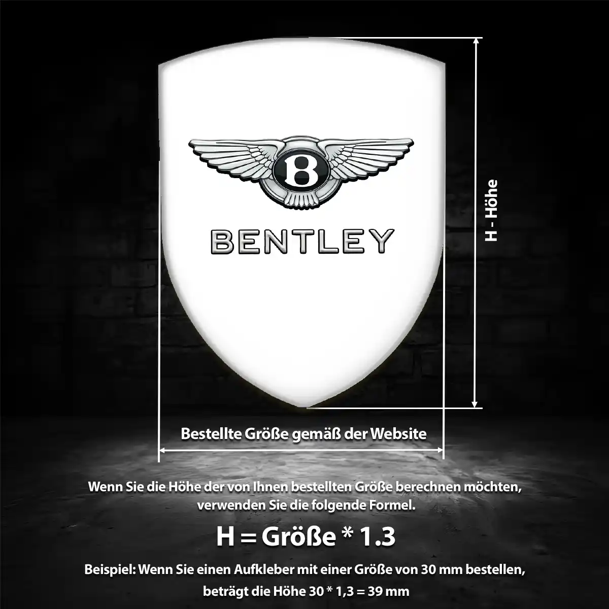 Bentley Emblem Wappen Aufkleber Auto Erstklassige Qualität