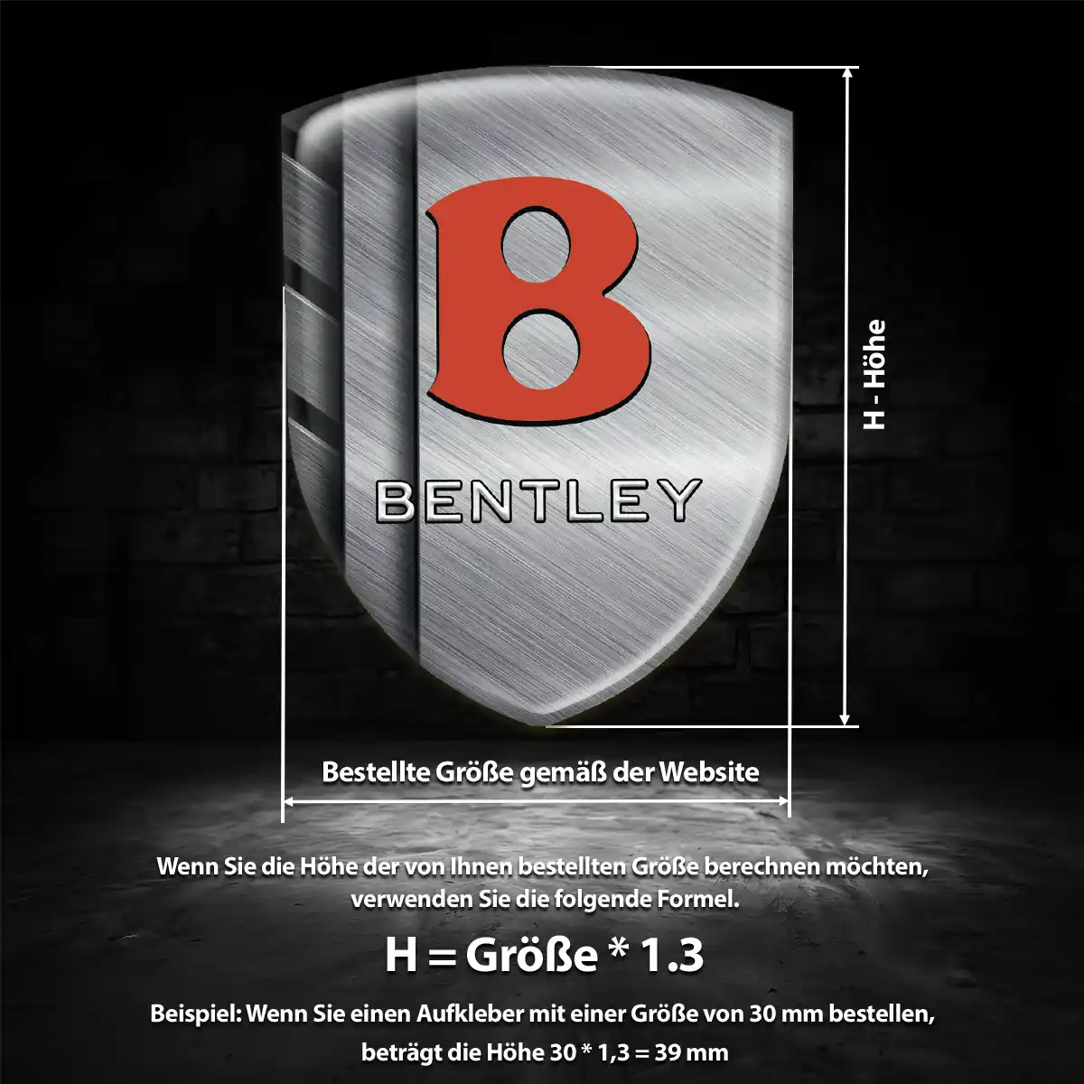 Bentley Emblem Wappen Aufkleber Auto Exterieurdesign