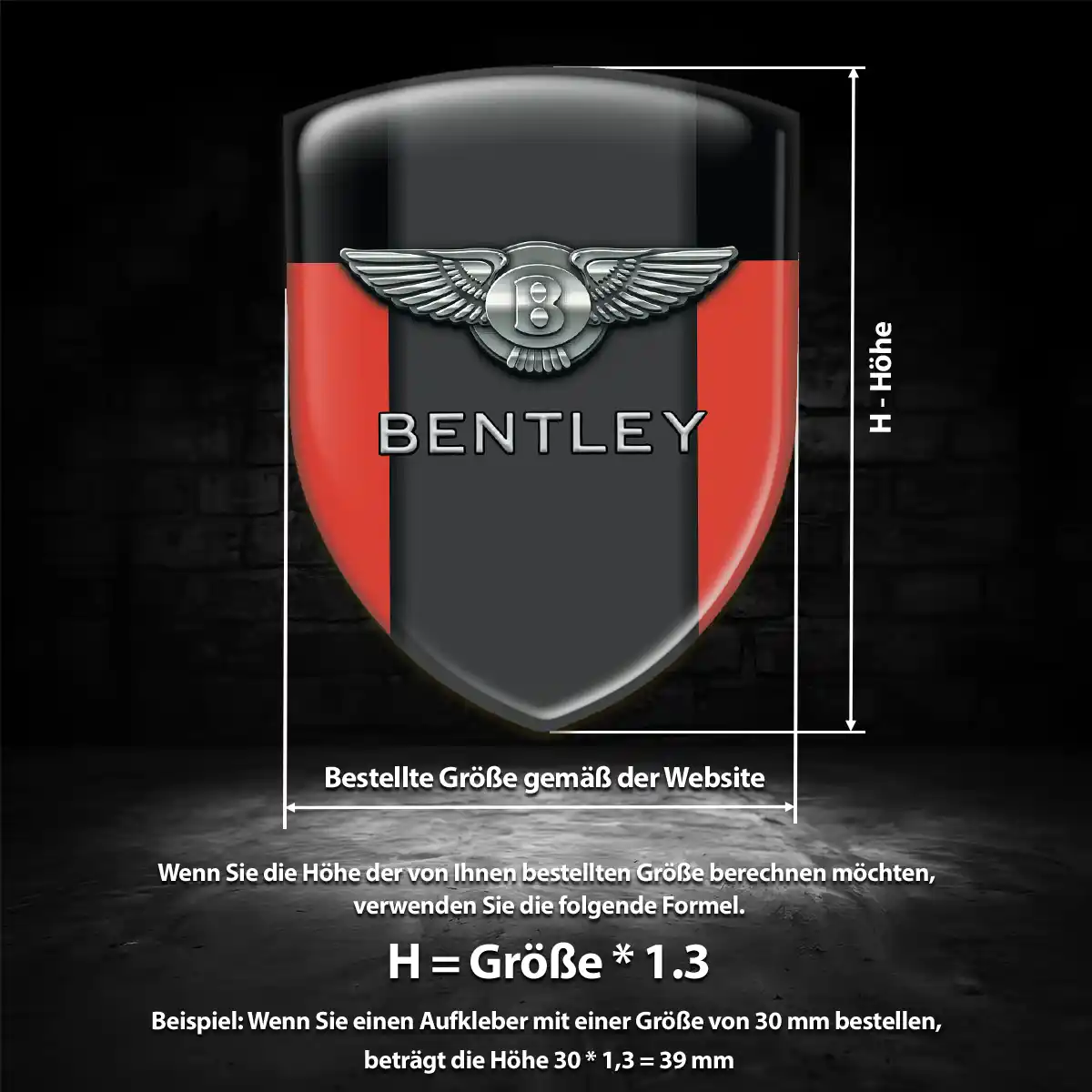 Bentley Emblem Wappen Aufkleber Auto Höchste Qualität