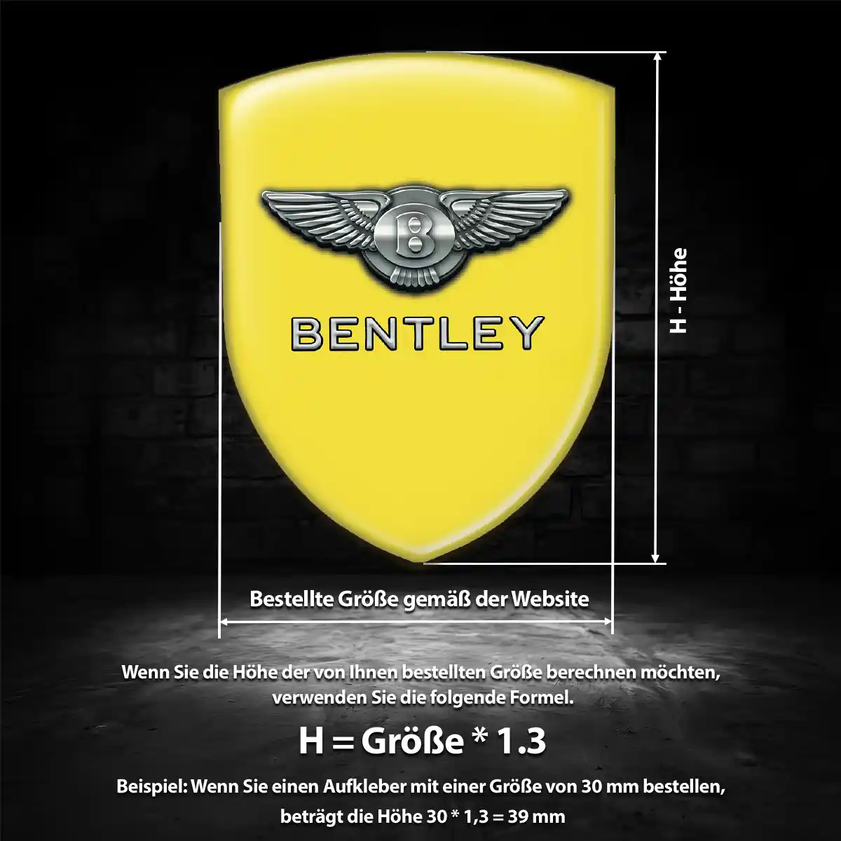 Bentley Emblem Wappen Aufkleber Auto Hohe Qualität