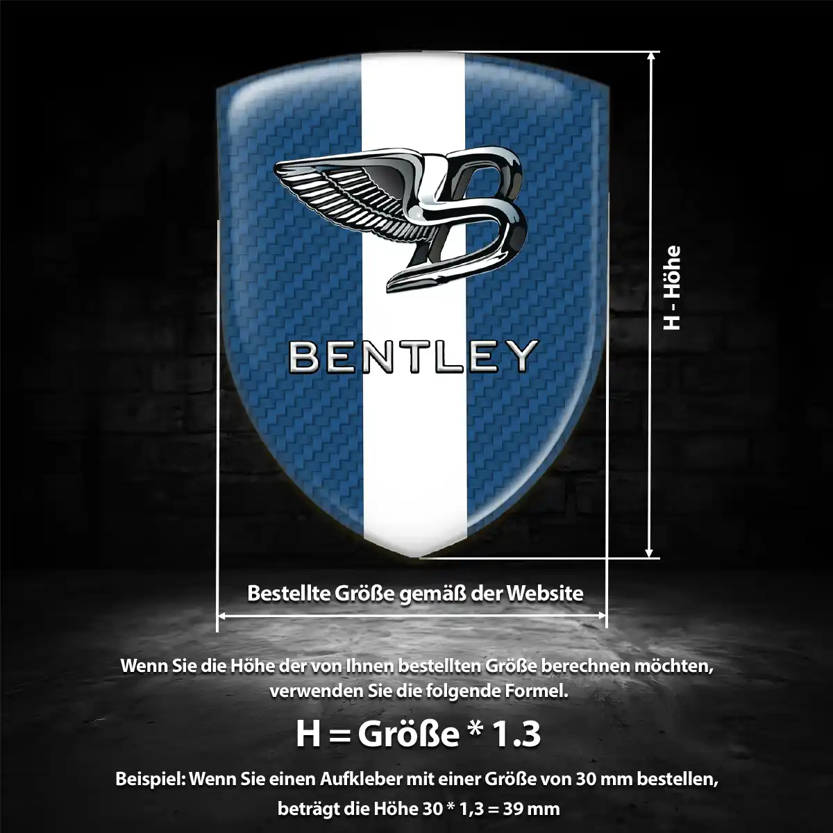 Bentley Emblem Wappen Aufkleber Auto Interieurdesign