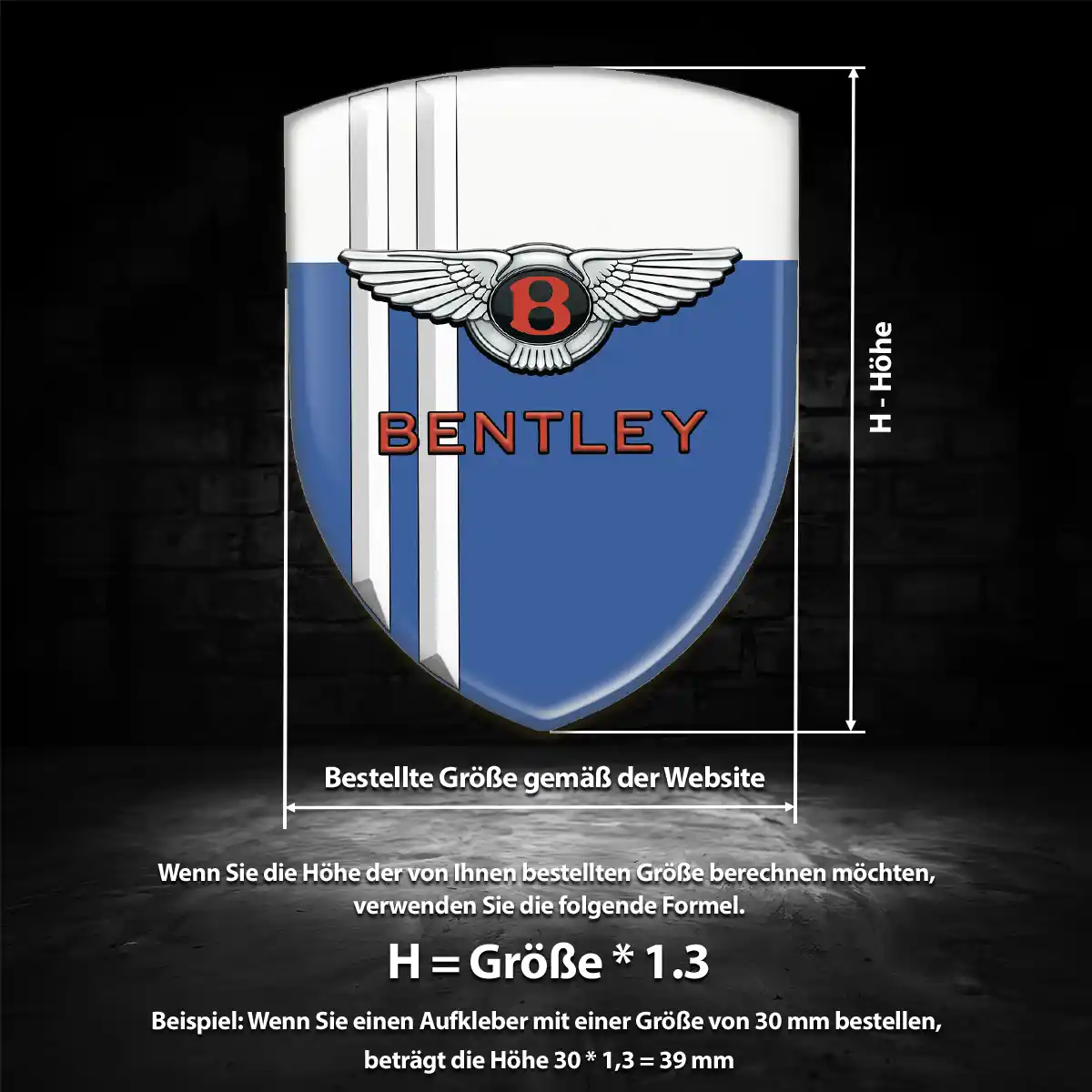 Bentley Emblem Wappen Aufkleber Auto Luxus-Edition