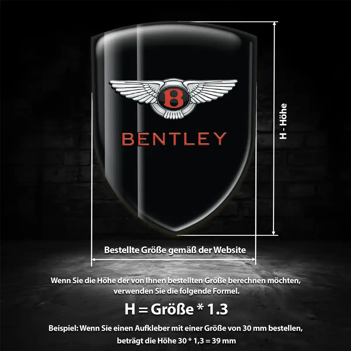 Bentley Emblem Wappen Aufkleber Auto Markenedition