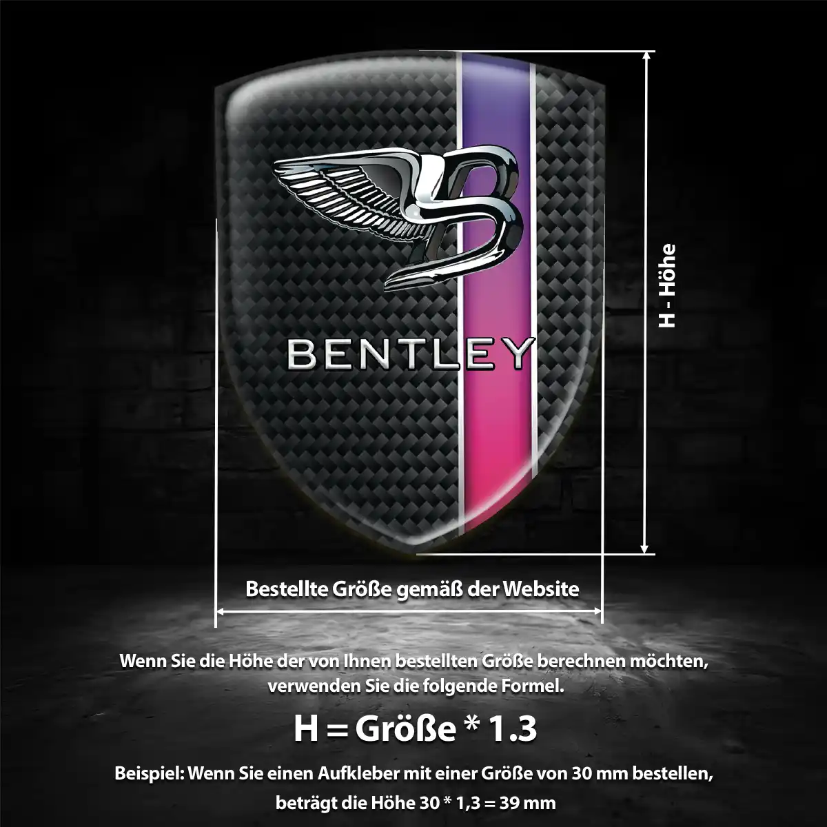 Bentley Emblem Wappen Aufkleber Auto Modernes Design