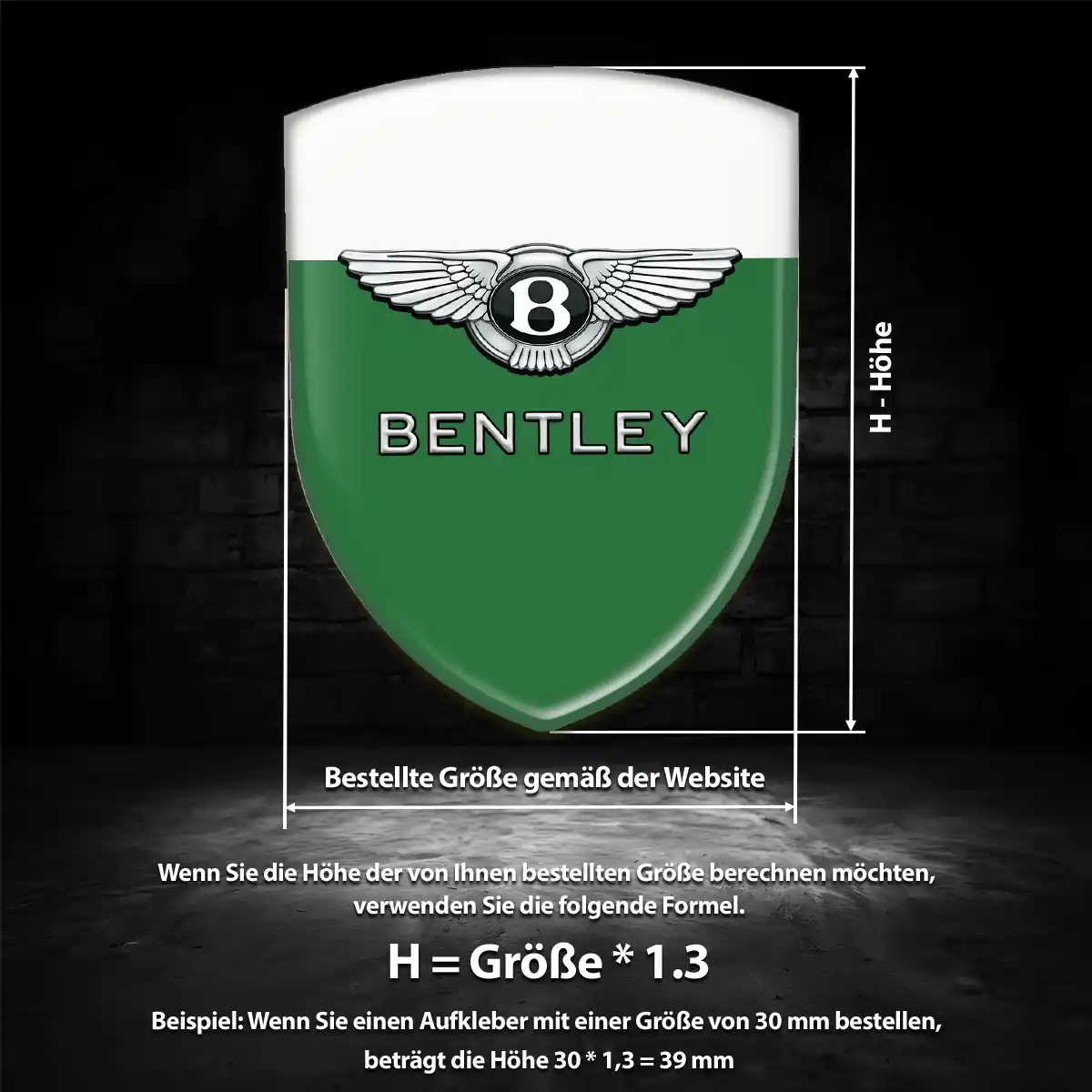 Bentley Emblem Wappen Aufkleber Auto Premium-Edition