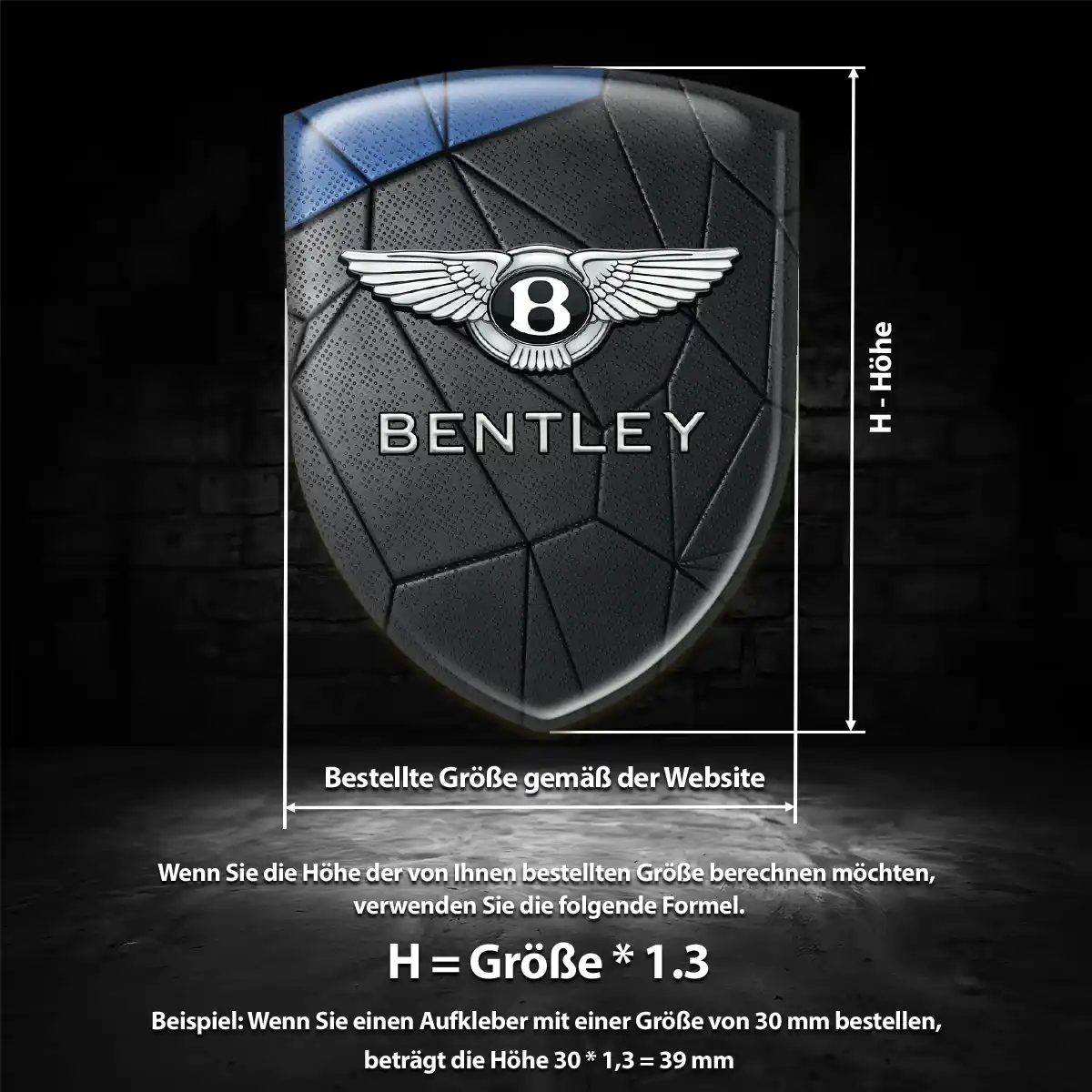 Bentley Emblem Wappen Aufkleber Auto Premiumqualität
