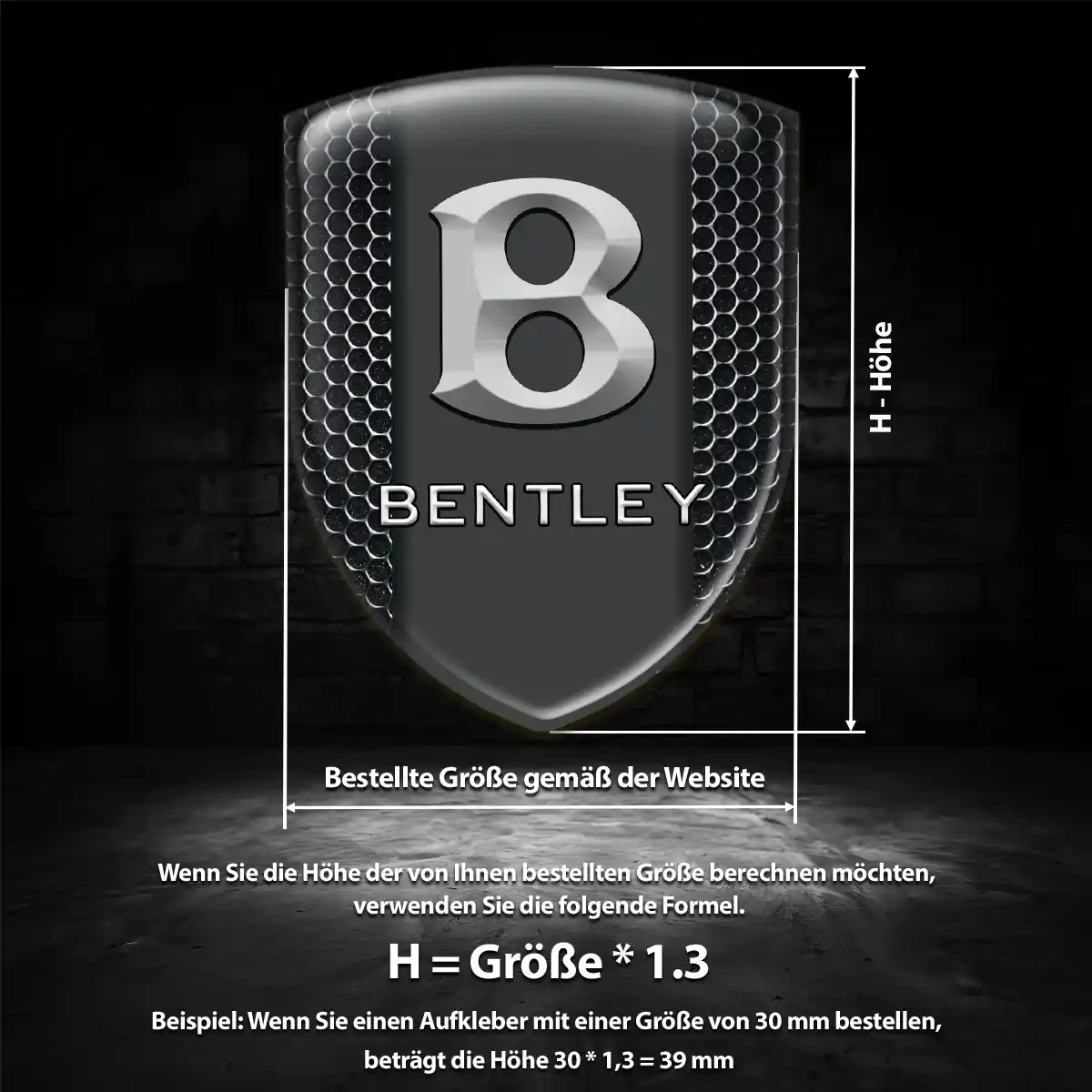 Bentley Emblem Wappen Aufkleber Auto Spitzenqualität