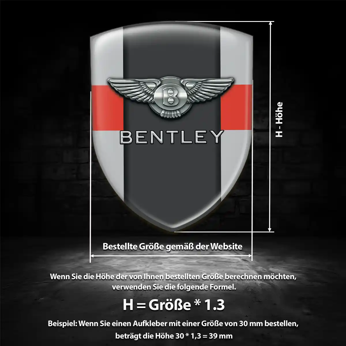 Bentley Emblem Wappen Aufkleber Auto Tuningfahrzeug