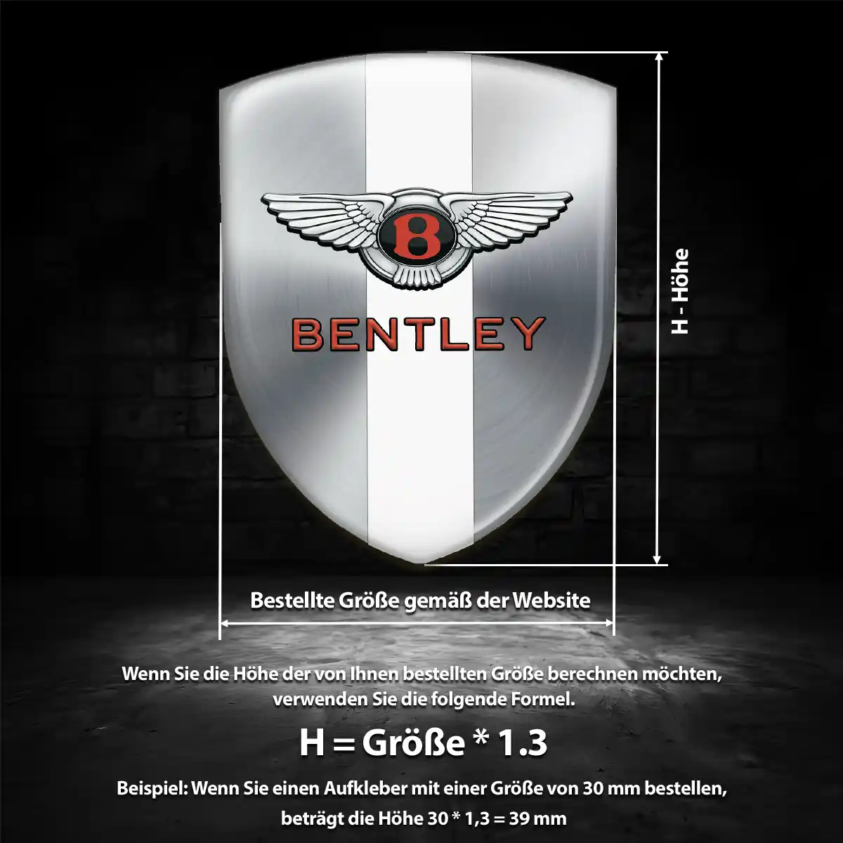 Bentley Emblem Wappen Aufkleber Elegantes Design