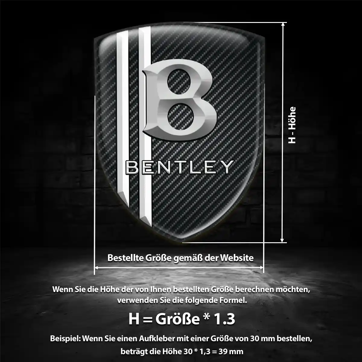 Bentley Emblem Wappen Aufkleber Erstklassige Qualität