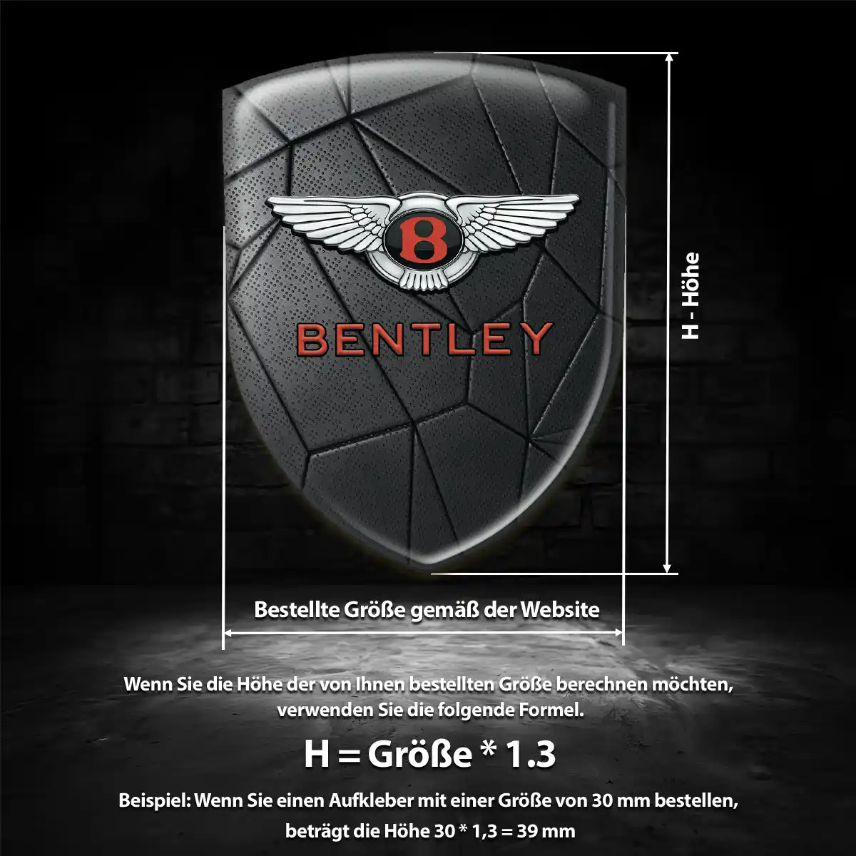 Bentley Emblem Wappen Aufkleber Höchste Qualität
